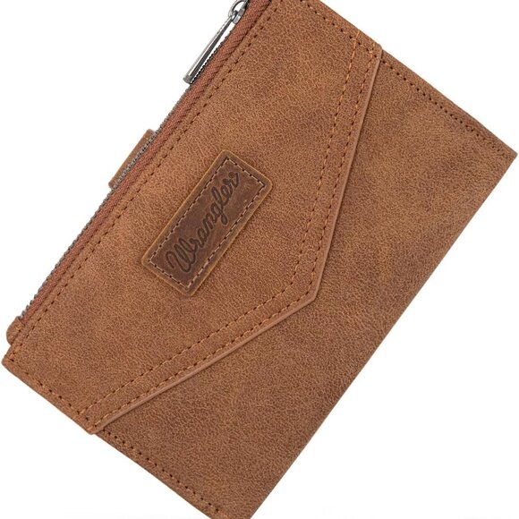 Small Faux Leather Wallet Women Bifold Card & Money Organizer Brown - Picture 3 of 6